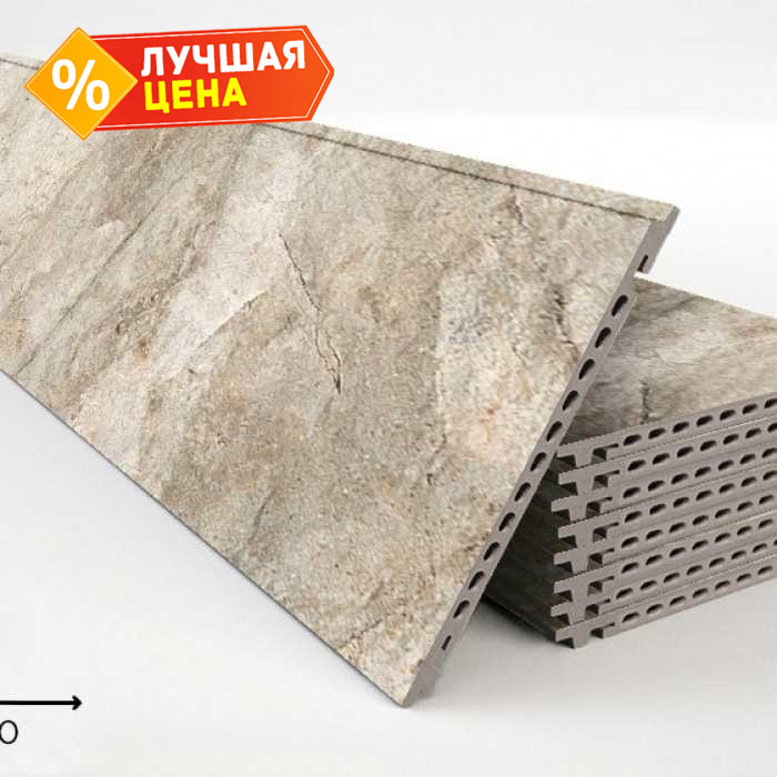 Керамогранитная плита FAVEKER GA16 для НФС, Rocks Gris, 1200х355х18 мм