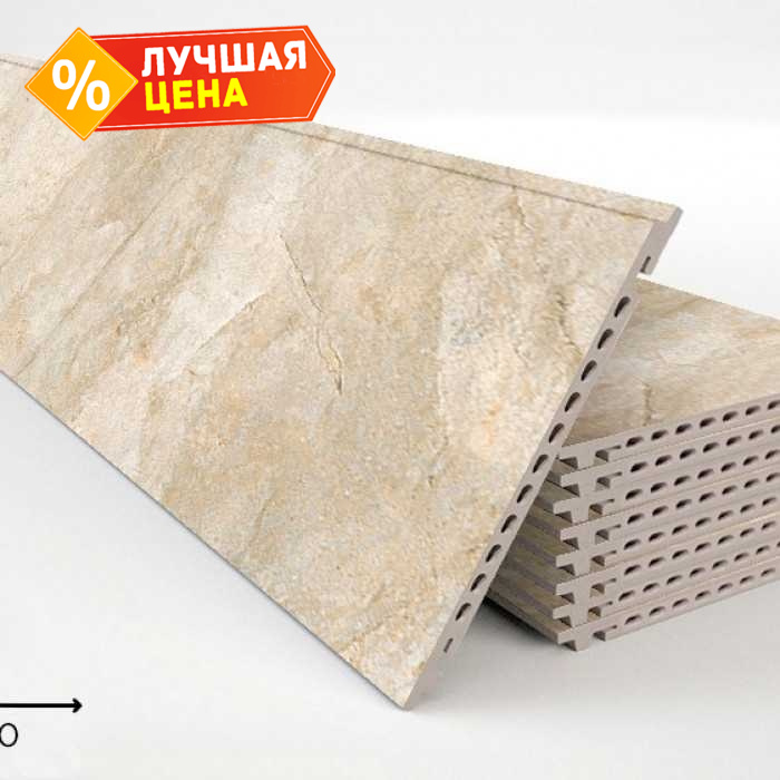 Керамогранитная плита FAVEKER GA16 для НФС, Rocks Beige, 1200х355х18 мм